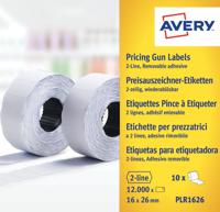 Avery-Zweckform Prijslabels PLR1626 Weer verwijderbaar Breedte etiket: 26 mm Hoogte etiket: 16 mm Wit 12000 stuk(s)