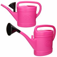 2x stuks roze tuin planten gieter met broeskop 12 liter