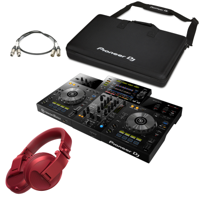 Pioneer DJ XDJ-RR + HDJ-X5BT rood + flightbag + XLR-kabelset