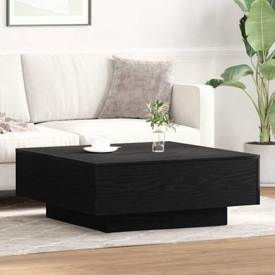 Salontafel Zwart eiken 80 x 80 x 31 cm Bewerkt hout