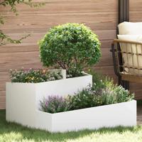 Tuin Bloempot Wit 80 x 80 x 50 cm Koudgewalst staal