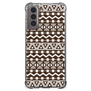 Samsung Galaxy S21 Doorzichtige Silicone Hoesje Aztec Brown