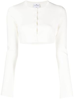 Courrèges cardigan crop à encolure ras du cou - Blanc