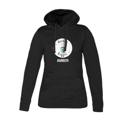 Hoodie voor dames bedrukken - Zwart - XL