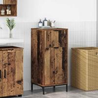 Badkamerkast met lade Oud hout 39.5 x 36 x 88 cm Bewerkt hout