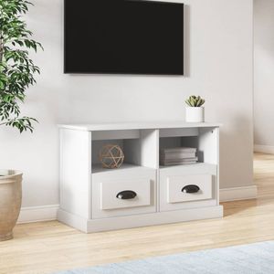 Tv-meubel 80x35x50 cm bewerkt hout wit