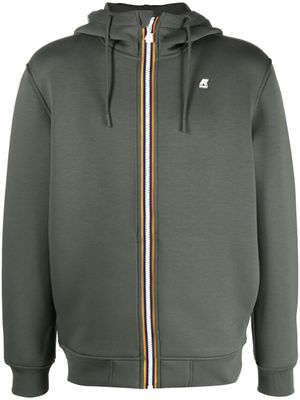 K-Way hoodie zippé à patch logo - Vert