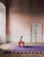 Layered - Vloerkleed Teklan Frame Wool Rug Cobalt Salmon -