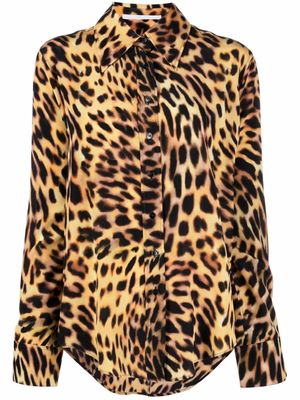 Stella McCartney chemise à imprimé léopard - Marron