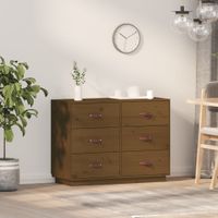 Dressoir 100x40x75 cm massief grenenhout honingbruin - thumbnail