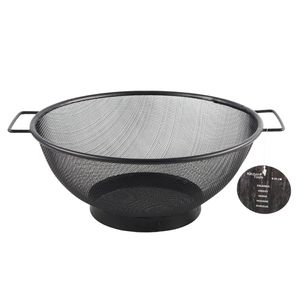 Zwarte RVS keuken vergiet/zeef 26 cm