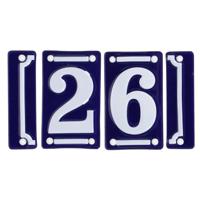 Best for Boots huisnummer 26 - met sierrand - Oudhollands - emaille - blauw/wit Best for Boots huisnummer 26 - met sierrand - Oudhollands - emaille - blauw/wit