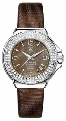 Horlogeband Tag Heuer FC6221 Leder Bruin 17mm