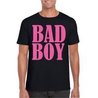 Bellatio Decorations Foute party t-shirt voor heren - Bad Boy - zwart - glitter - carnaval/themafeest 2XL  - - thumbnail