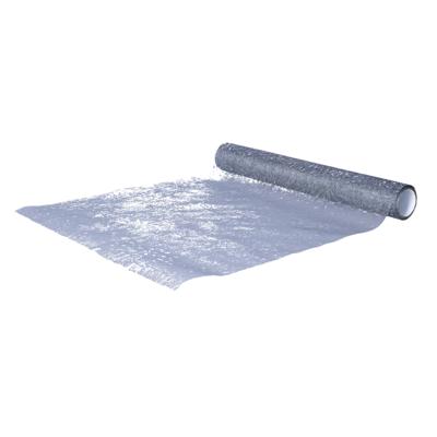 Kerst decoratie stof of tafelloper - zilver vuurwerk - 28 x 500 cm - organza