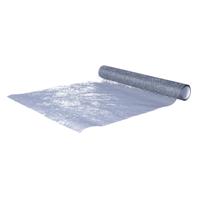 Kerst decoratie stof of tafelloper - zilver vuurwerk - 28 x 500 cm - organza