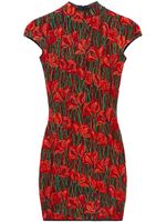 PUCCI robe courte Fiore di Loto en jacquard - Rouge