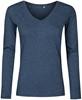 Promodoro XO1560 Women´s V-Neck T-Shirt Long Sleeve - Heather Navy - XL