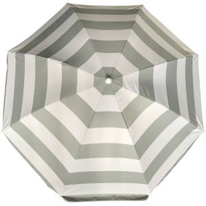 Parasol - zilver - gestreept - D140 cm - UV-bescherming - incl. draagtas