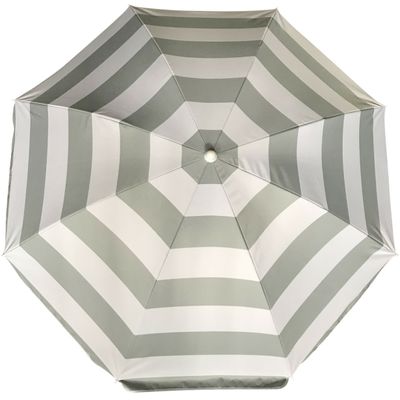 Parasol - zilver - gestreept - D140 cm - UV-bescherming - incl. draagtas