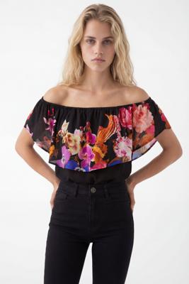 Gebloemde body M. Christian Lacroix - BLACK - XS