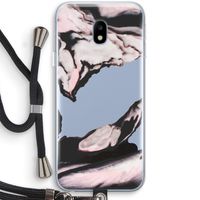 Roze stroom: Samsung Galaxy J3 (2017) Transparant Hoesje met koord