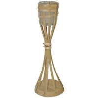 Bamboe windlicht kaarshouder 30 cm - thumbnail