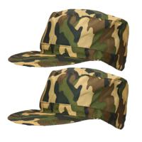 Carnaval verkleed Soldaten hoedje - 2x - camouflage groen - voor volwassenen - Militairen/leger them - thumbnail