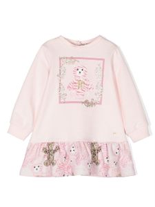 Roberto Cavalli Junior robe-sweat à logo imprimé - Rose