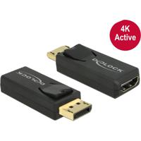 DeLOCK 65573 tussenstuk voor kabels Displayport 1.2 HDMI Zwart - thumbnail