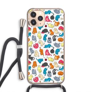 Kleurrijke katten: iPhone 11 Pro Transparant Hoesje met koord