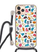 Kleurrijke katten: iPhone 11 Pro Transparant Hoesje met koord
