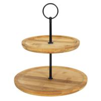 Etagere 2-laags - bamboe hout - 16 x D22 cm - thumbnail