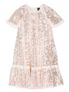 NEEDLE & THREAD KIDS robe brodée de sequins - Rose