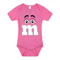 Baby rompertje - letter M - roze - kraam cadeau - babyshower - cadeau romper