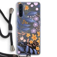 Flowers with blue leaves: Oppo A91 Transparant Hoesje met koord