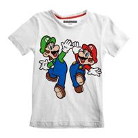 T-Shirt met Korte Mouwen voor kinderen Super Mario Mario and Luigi Wit - Maat: 9-11 jaar