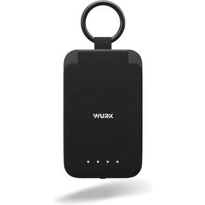 Wurk Mini Powerbank – Mobiel Oplader – Geschikt voor Iphone, Apple en Samsung – 2000 mAh - Zwart
