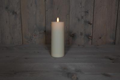 Buitenkaars bewegende vlam 8x22cm ivoor 2xc (500h) met timer - Annas collection