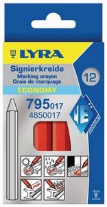 Merkkrijt aftekenkrijt rood doos 12 stuks Lyra