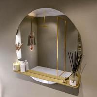 MONDIAZ SPOT spiegel rond 100cm met Spiegelplanchet kleur Oro.