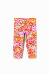 Driekwart legging met bloemen - RED - M