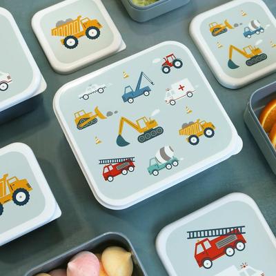 A Little Lovely Company | Lunch & Snack Box Set Voertuigen