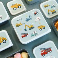 A Little Lovely Company | Lunch & Snack Box Set Voertuigen
