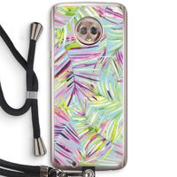 Tropical Palms Blue: Motorola Moto G6 Transparant Hoesje met koord