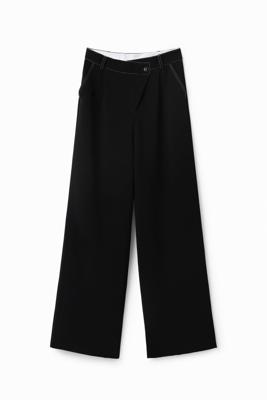 Twisted broek met figuurnaden - BLACK - L