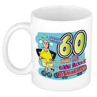 Cadeau / Verjaardag mok 60 jaar - man - rollator- keramiek - mannen cadeautjes