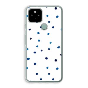 Blauwe stippen: Google Pixel 5 Transparant Hoesje