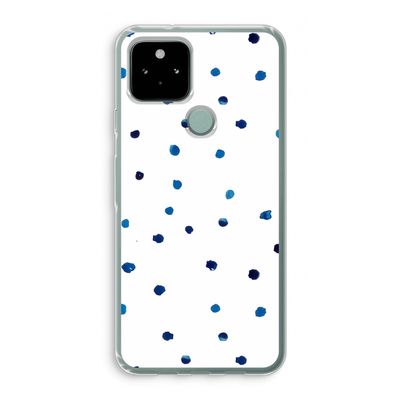 Blauwe stippen: Google Pixel 5 Transparant Hoesje