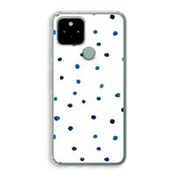 Blauwe stippen: Google Pixel 5 Transparant Hoesje